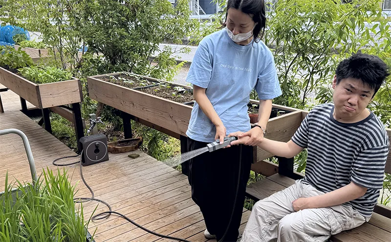 すまいる畑で野菜作り